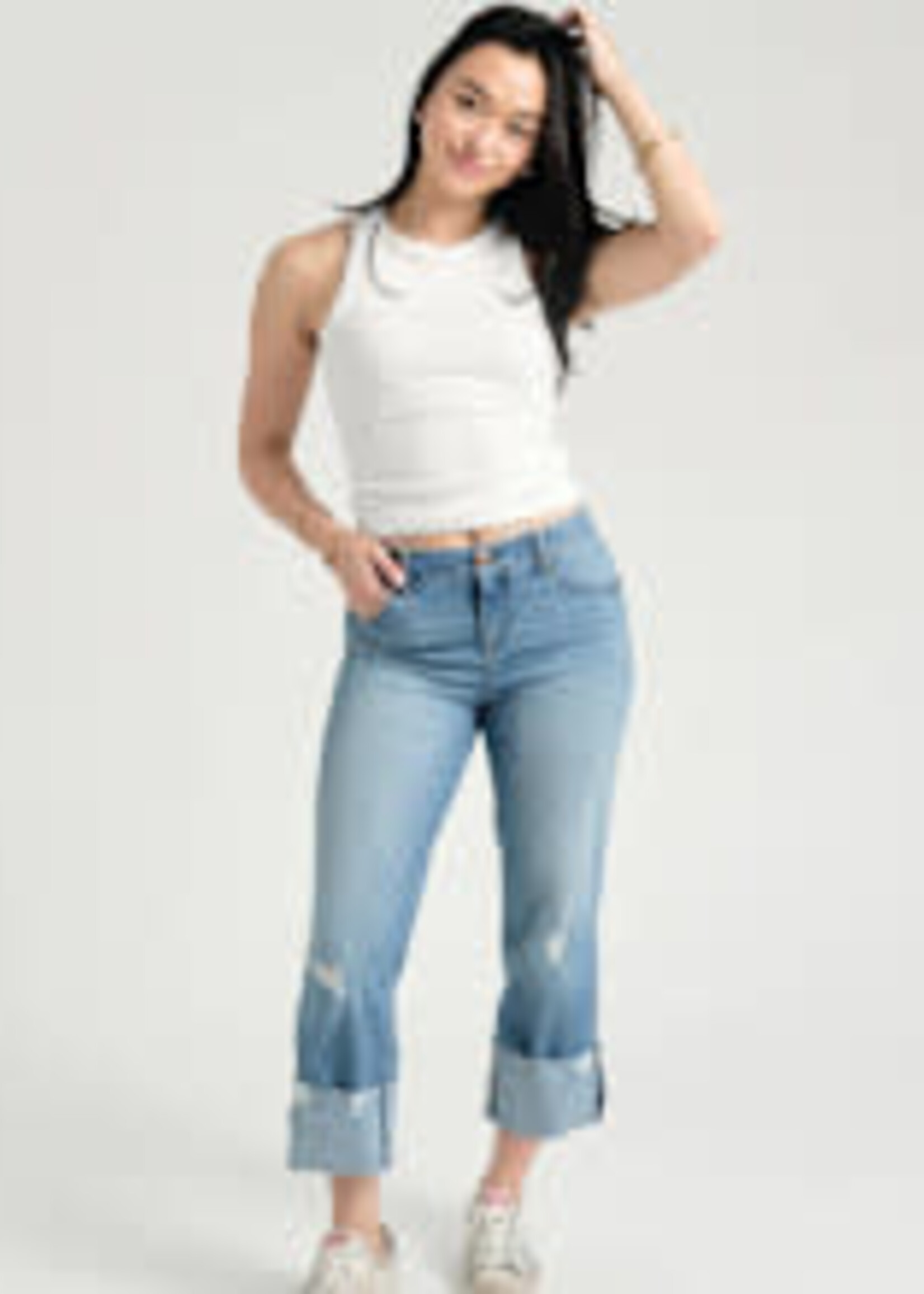 1822 Denim Cuffed Girlfriend Jean in Jaimie