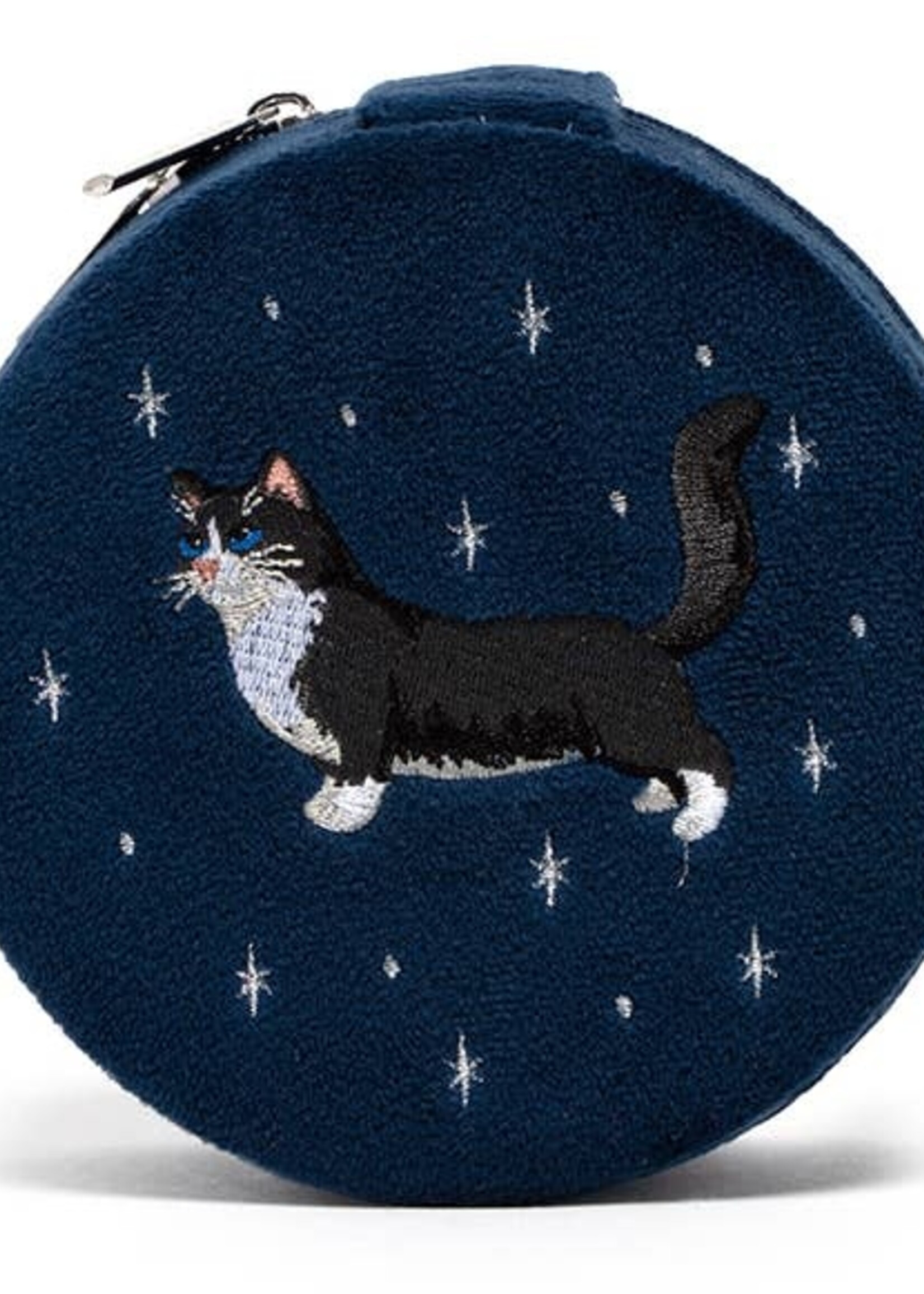 Velvet Jewelry Zip Case / Organizer - Cat