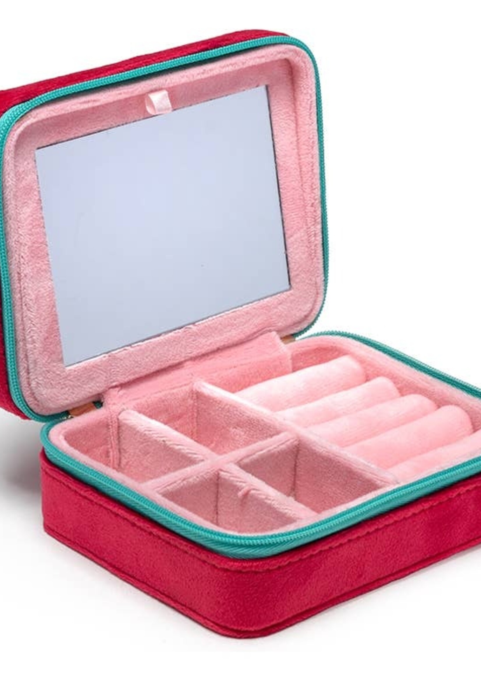 Velvet Jewelry Zip Case / Organizer - Strawberry Season