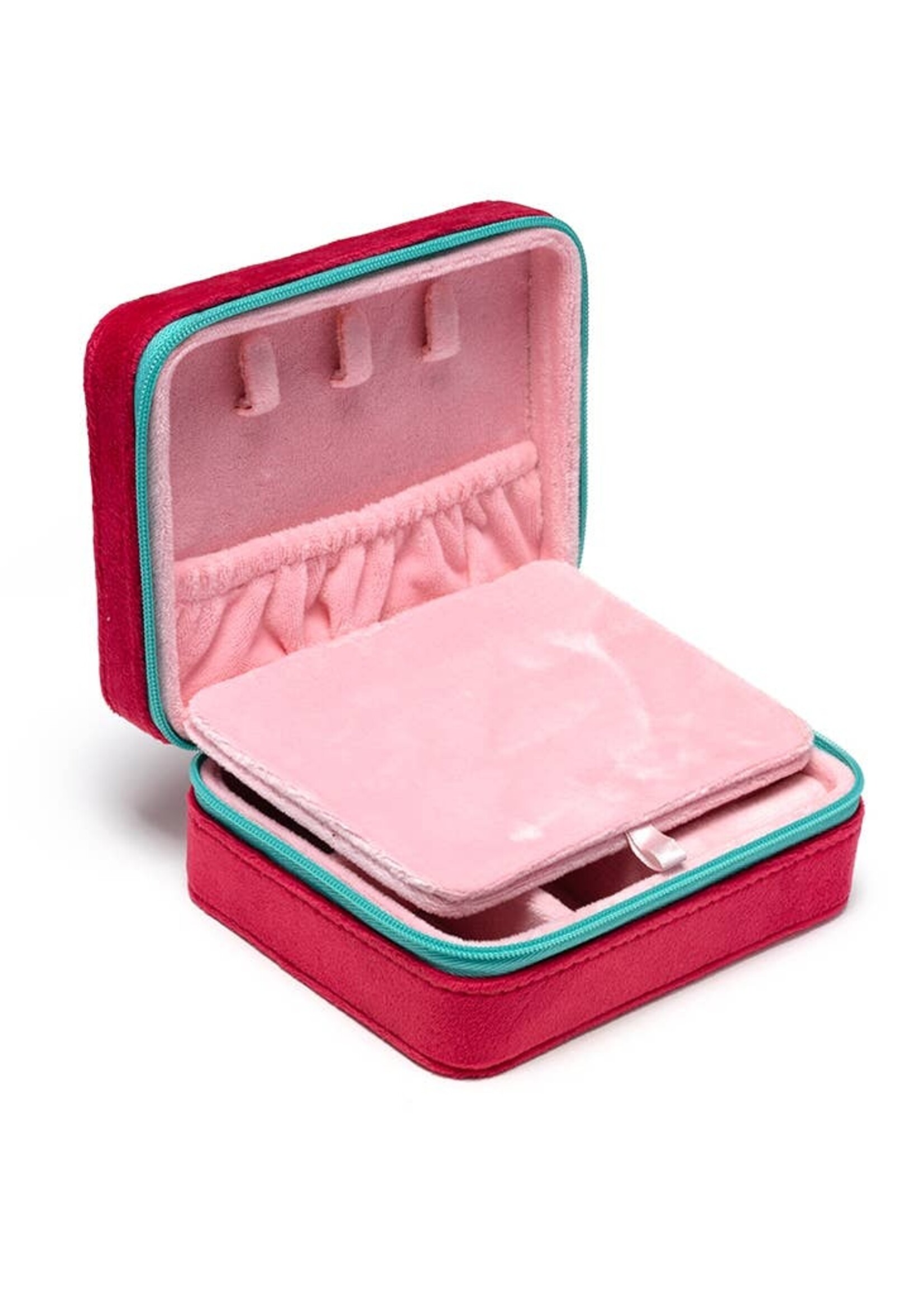Velvet Jewelry Zip Case / Organizer - Strawberry Season