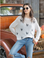 Wooden Ships Skull Printed Crew Cotton