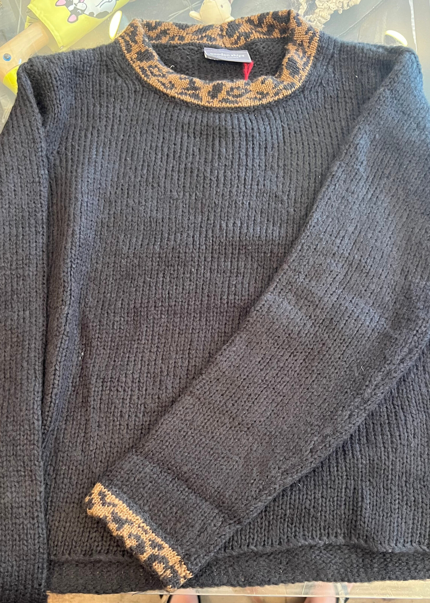 Wooden Ships Leopard Trim Crew Chunky