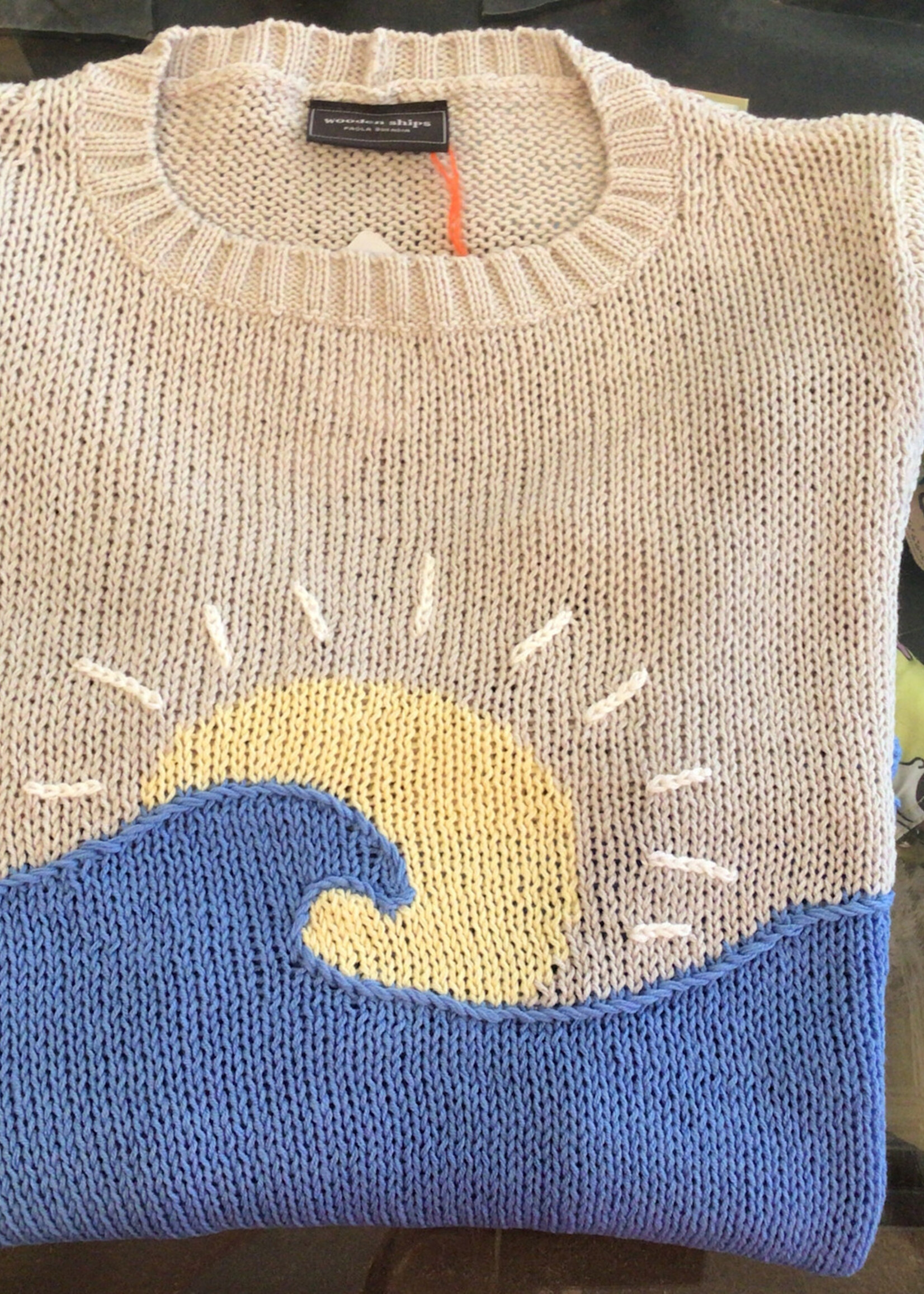 Wooden Ships Sunrise Crew Cotton Blush Champagne/Mykonos