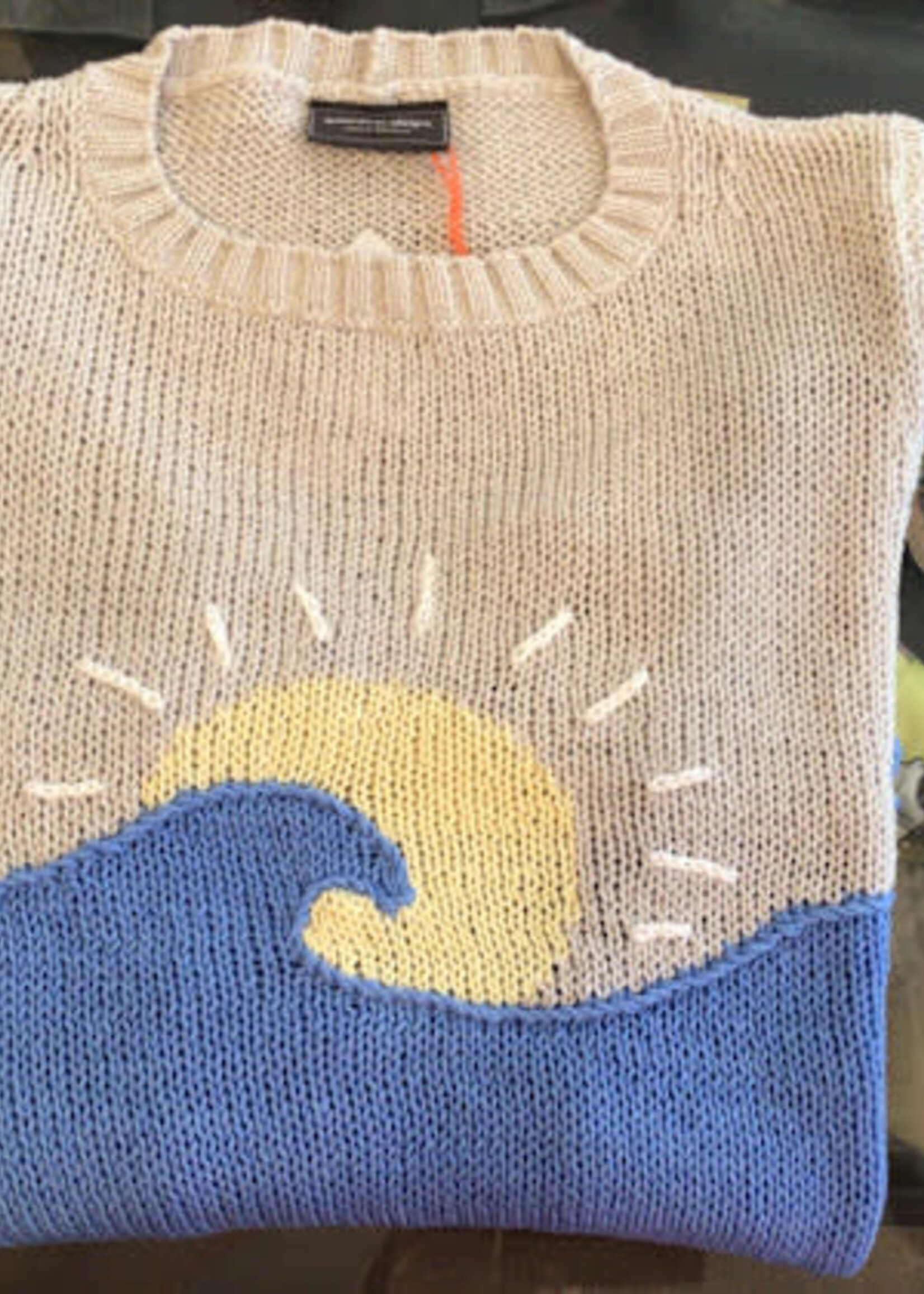 Wooden Ships Sunrise Crew Cotton Blush Champagne/Mykonos