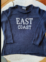 Wooden Ships East Coast Shirt Tail Crew Cotton Darkest Indigo/Blush Champagne