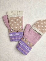 By Many Hands Alpine Villa Lavender Embroidered Knit Convertible Mittens