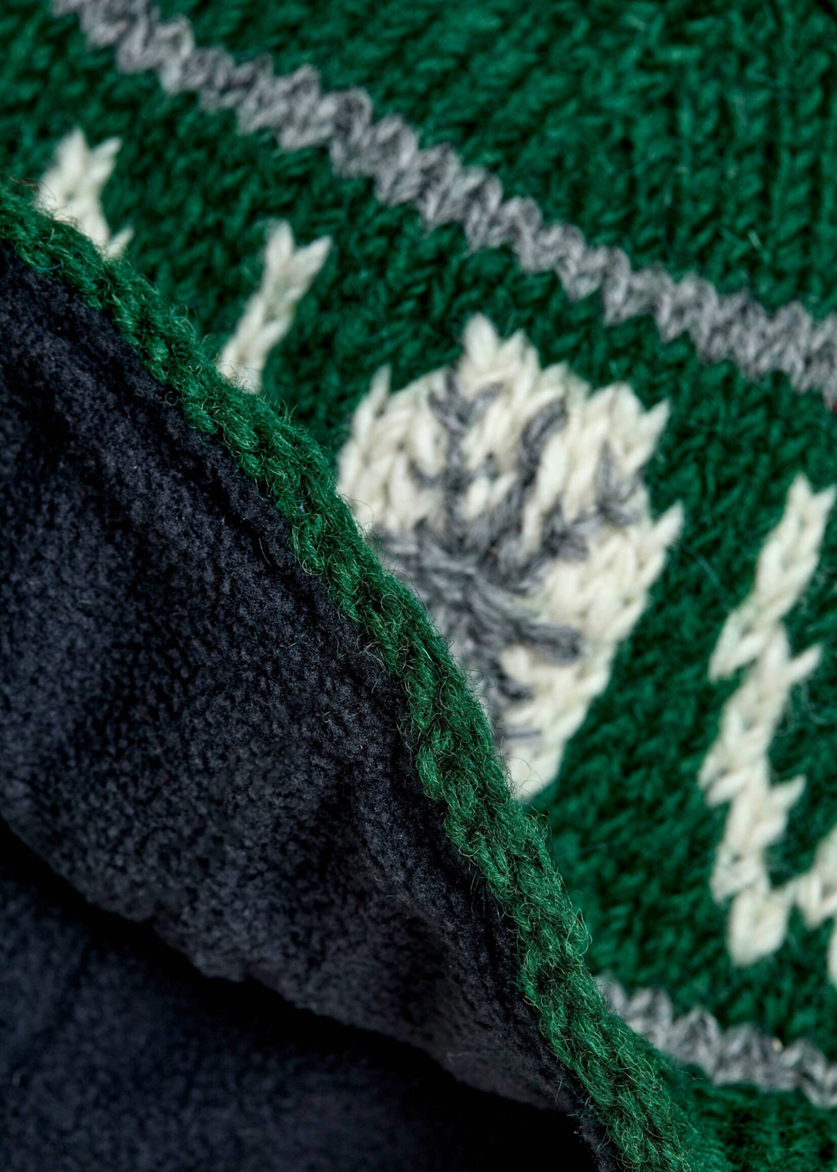 By Many Hands Beanie Snow Evergreen Pom