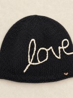 By Many Hands Love Embroidered Knit Beanie - Noir