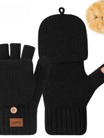 Funkyrel® Atzbranding Limited Fingerless Gloves Thickened Convertible w/ Mitten Flaps