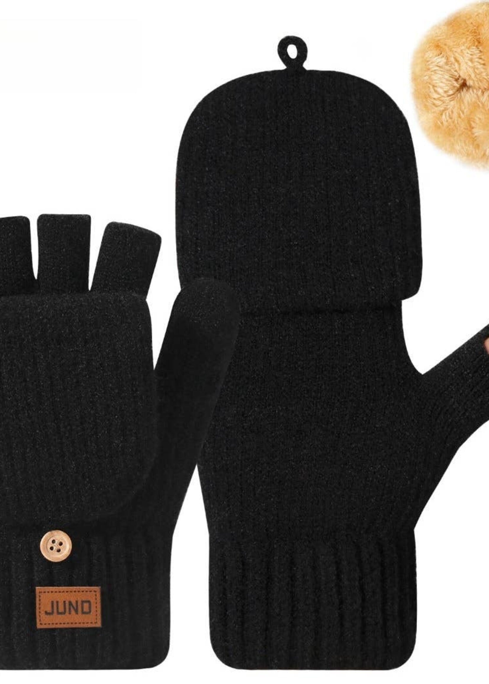Funkyrel® Atzbranding Limited Fingerless Gloves Thickened Convertible w/ Mitten Flaps