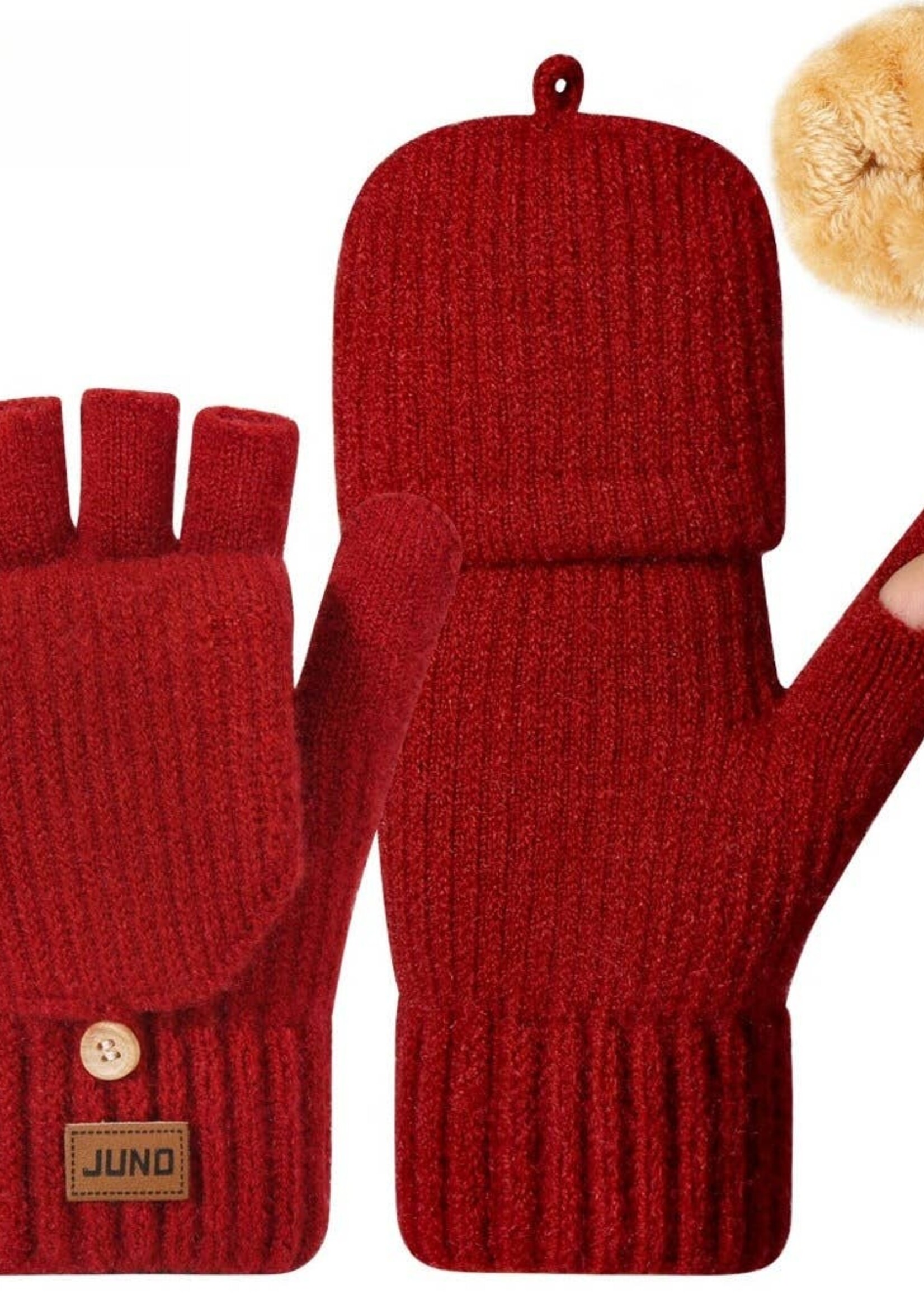 Funkyrel® Atzbranding Limited Fingerless Gloves Thickened Convertible w/ Mitten Flaps