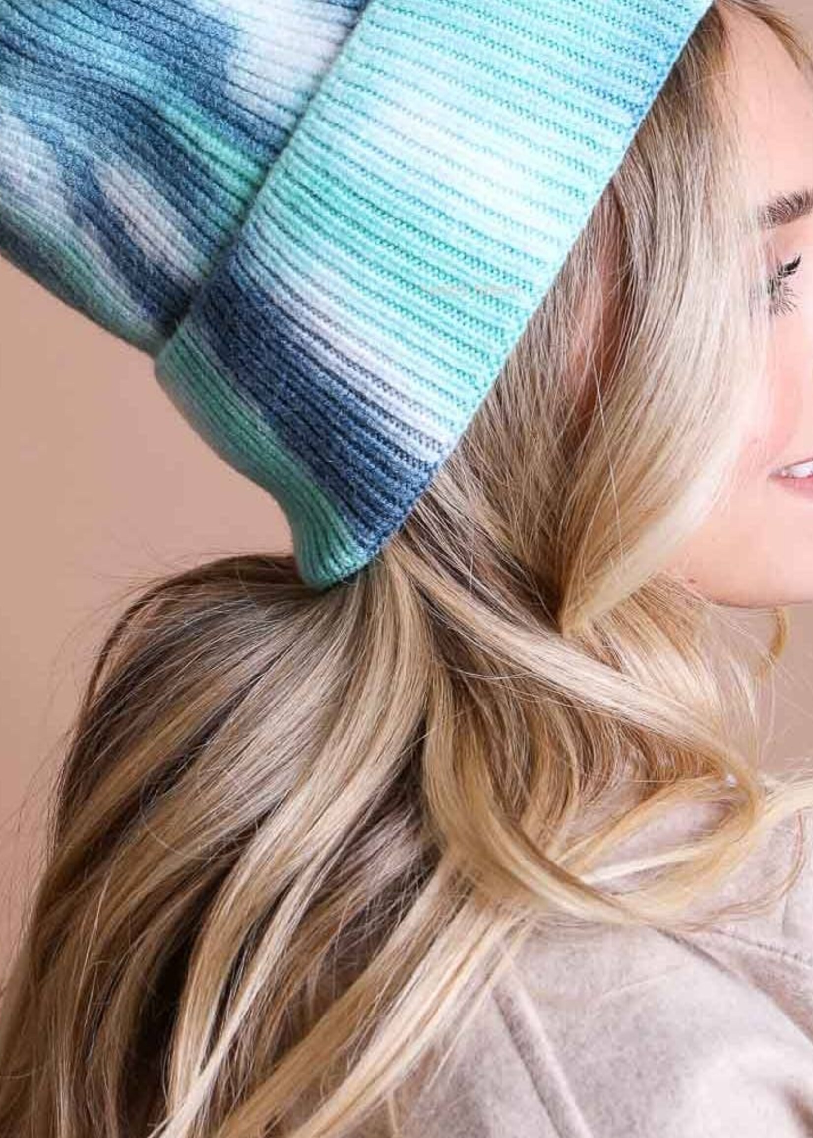 Leto Accessories Ribbed Knit Beanie Streetwear Tie Dye