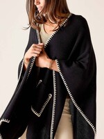Mersea Whipstitch Travel Wrap - Black/Cream