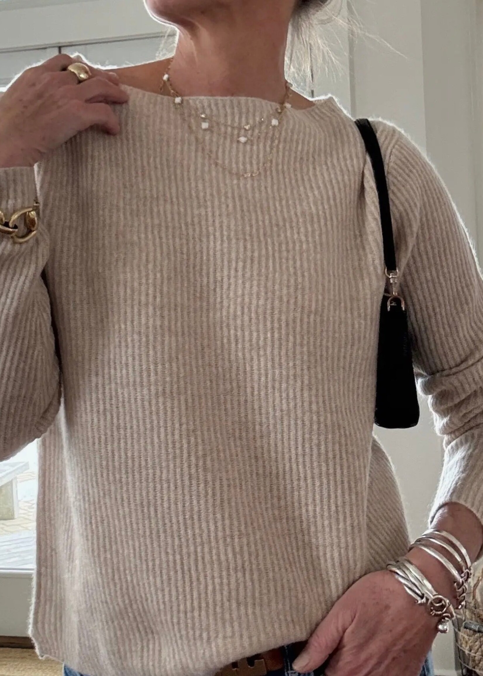 Pink Pineapple Mariner 100% Cashmere Boatneck Sweater