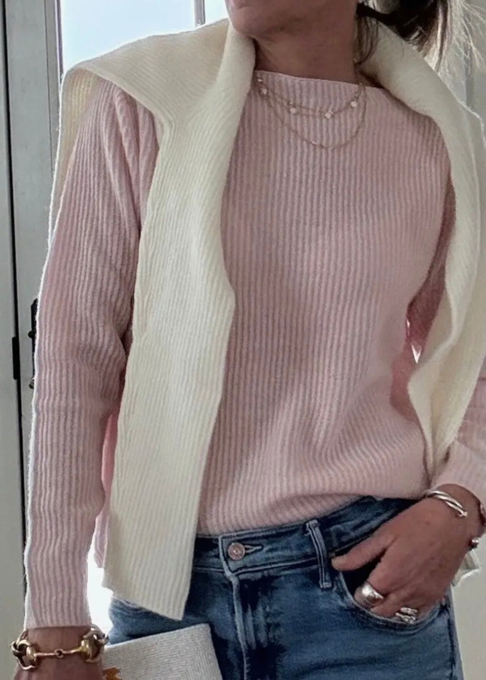 Pink Pineapple Mariner 100% Cashmere Boatneck Sweater