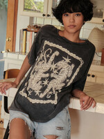 Promesa USA Tigers and Stars Vintage-Wash Oversized Graphic Tee