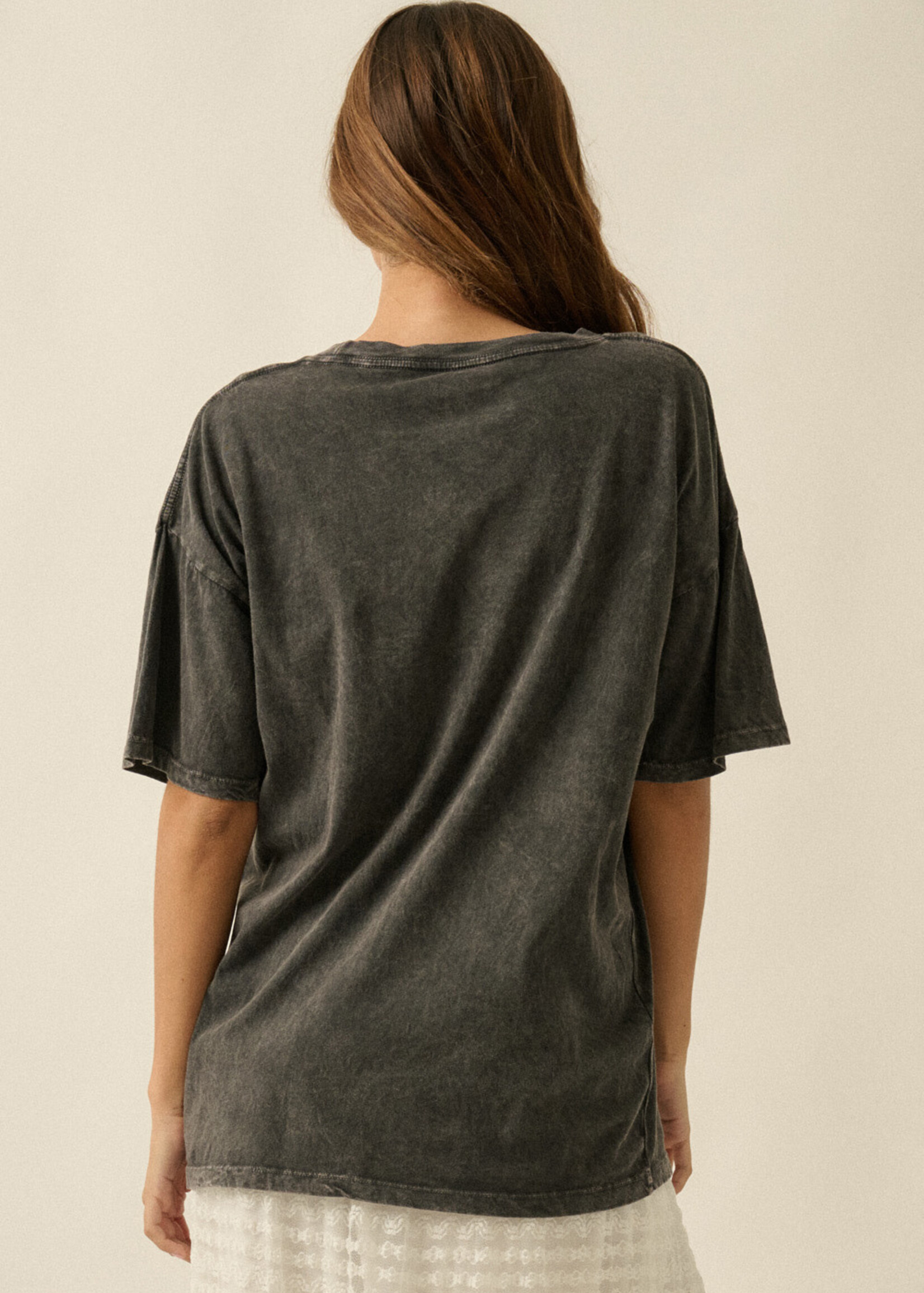Promesa USA Tigers and Stars Vintage-Wash Oversized Graphic Tee