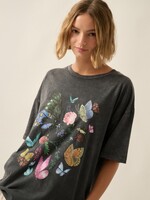 Promesa USA Butterfly Flower Vintage-Wash Oversize Graphic Tee