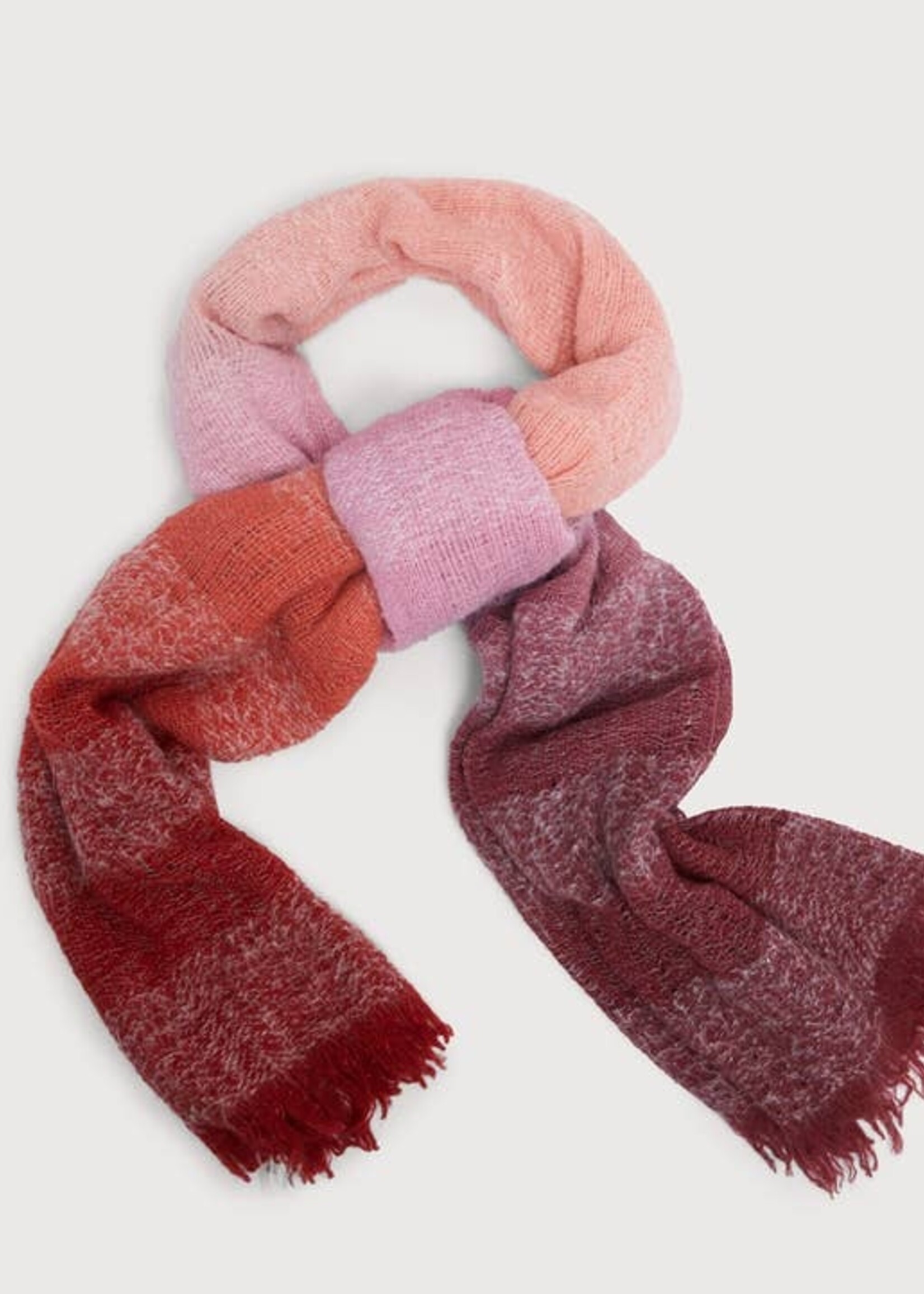 Saachi Striped Fringed Ombre Scarf