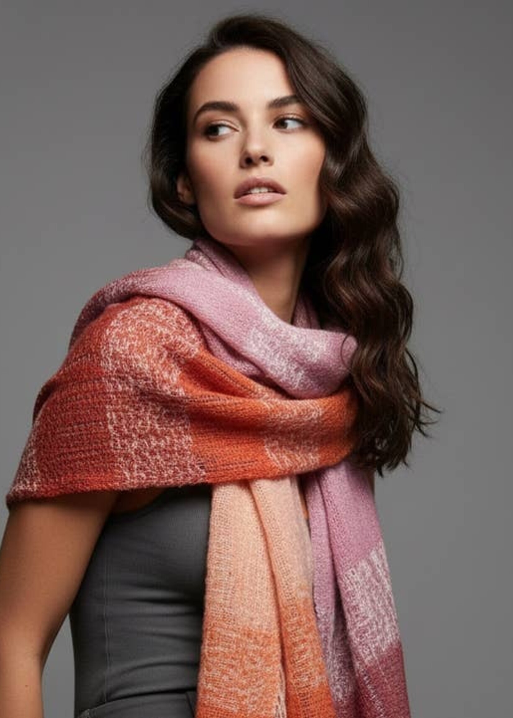 Saachi Striped Fringed Ombre Scarf