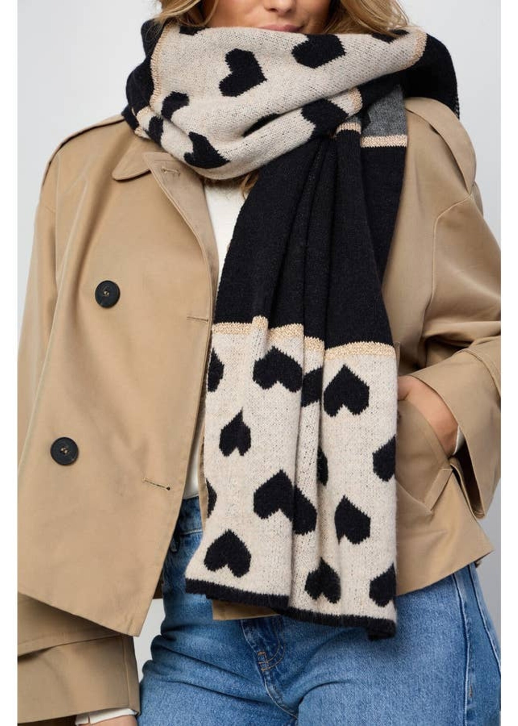 Saachi Heart Mixed Pattern Scarf