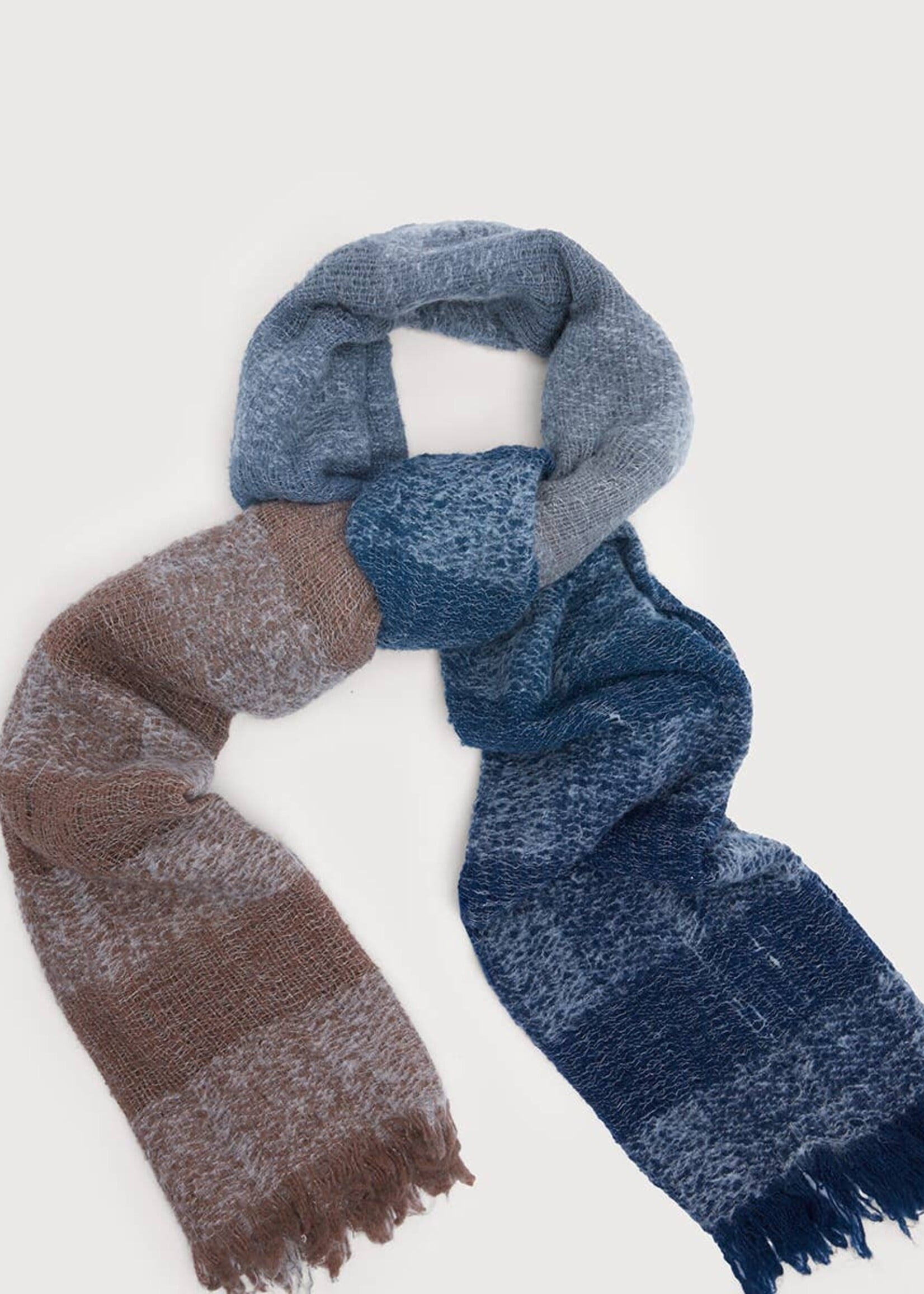 Saachi Striped Fringed Ombre Scarf