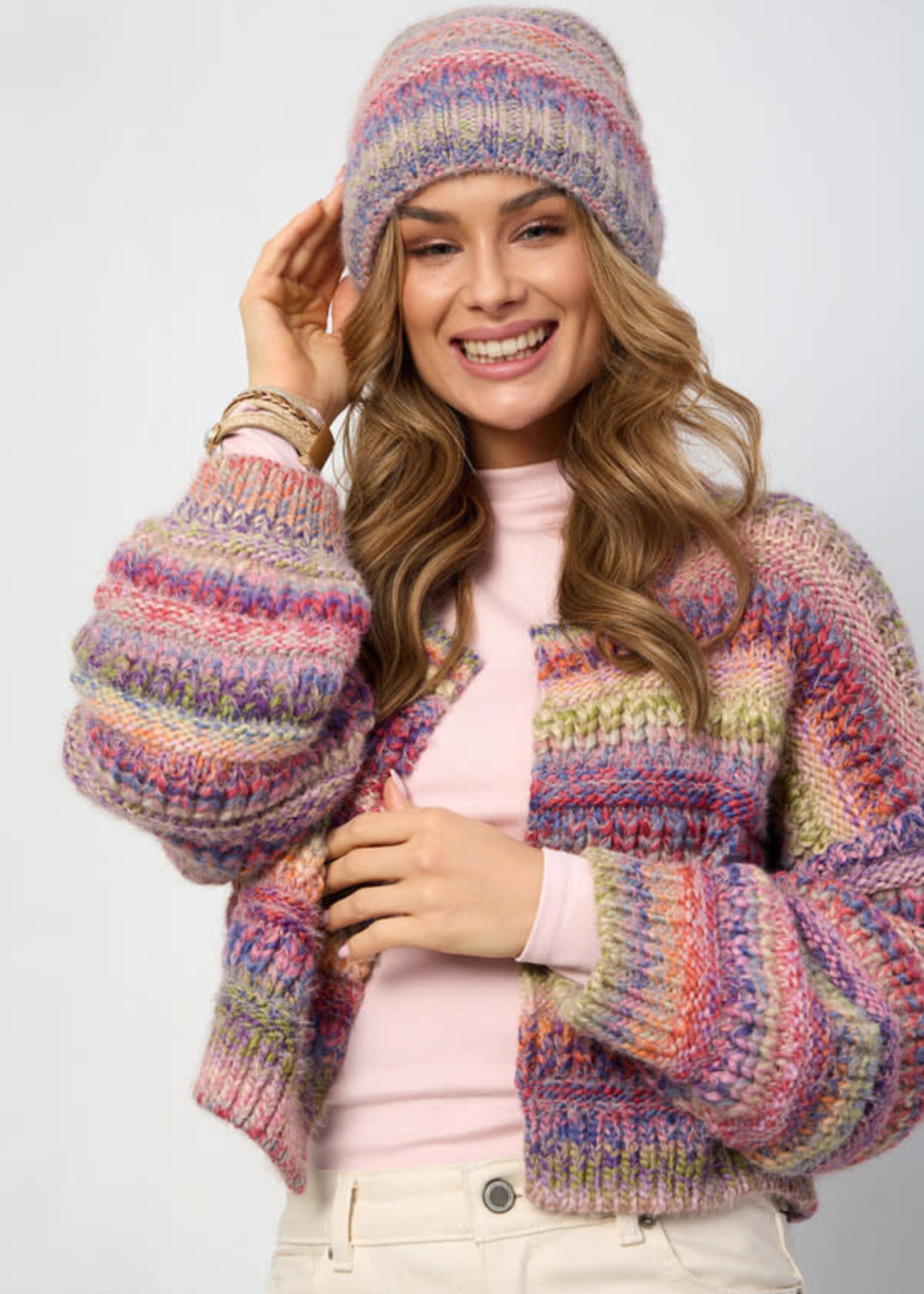 Saachi Multicolored Knit Beanie