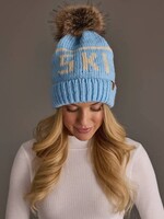Panache Apparel Co. Pom Beanie Ski Lt. Blue & Beige