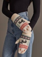 Panache Apparel Co. Mittens Ivory Deer Winter Pattern