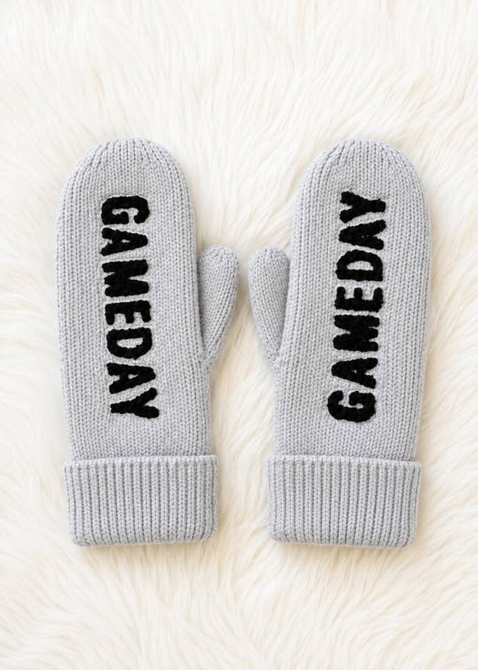 Panache Apparel Co. Mittens Game Day Gray & Black