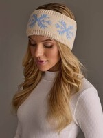 Panache Apparel Co. Knit Headband Snowflake Beige & Lt. Blue