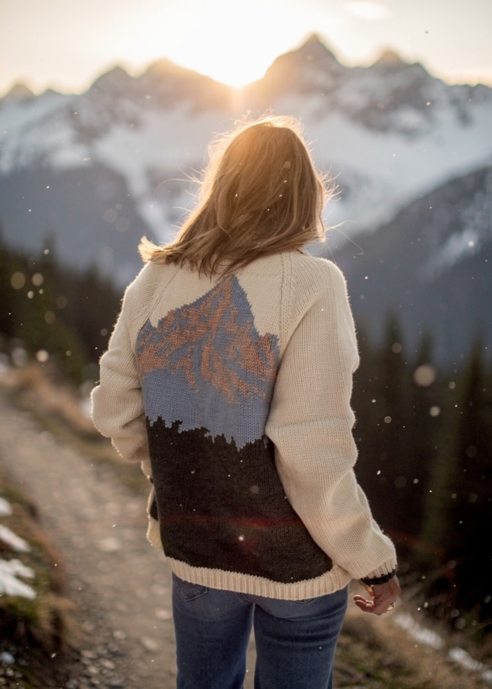 Pink Pineapple Mountain Range Varsity Cardigan