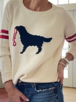 Pink Pineapple Black Dog Cotton Campus Sweater