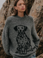 Promesa USA Dalmatian Fuzzy Jacquard-Knit Mock-Neck Sweater