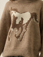 Promesa USA Horse Jacquard-Knit Loose-Fit Drop-Shoulder Sweater