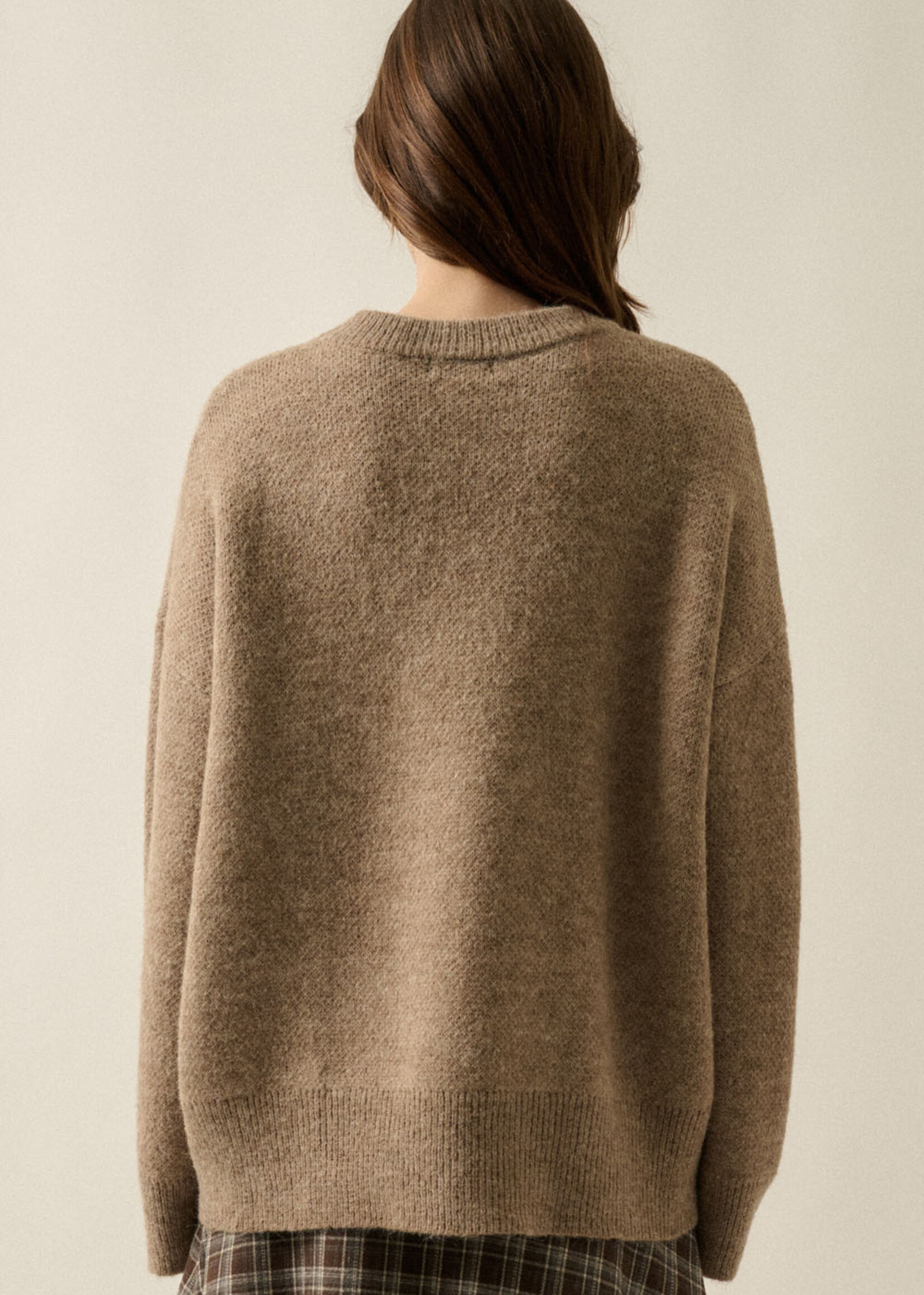 Promesa USA Horse Jacquard-Knit Loose-Fit Drop-Shoulder Sweater