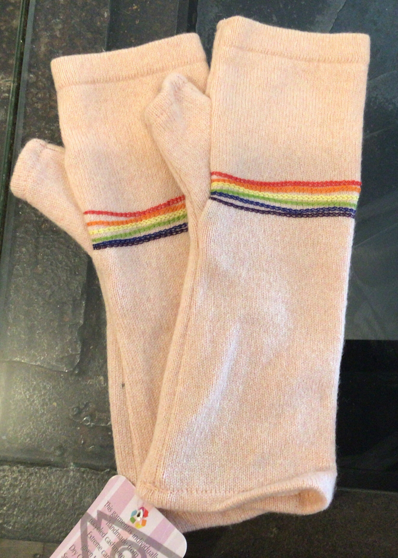 Sardine Clothing Co. Fingerless Gloves Pink Rainbow