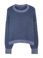 Wooden Ships Lara Marl Trim Crew Chunky Cotton