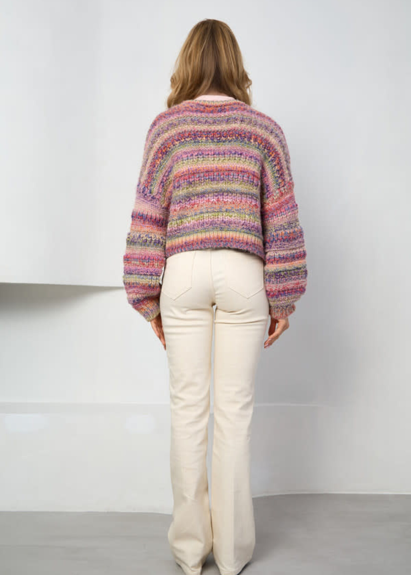 Saachi Multicolored Crop Knit Cardi