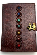 Fantasy Gifts 7 Chakra Stone 7"x10" Leather - Journal