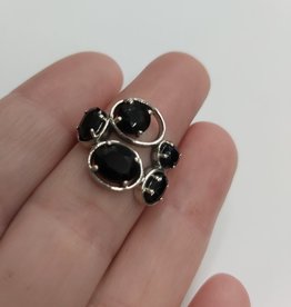 Onyx Ring B - Size 6 Sterling Silver
