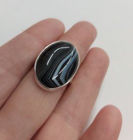 Onyx Ring - Size 7 Sterling Silver