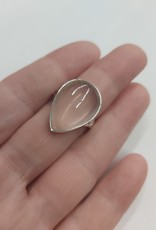 Rose Quartz Ring - Size 8 Sterling Silver