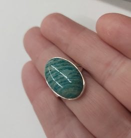 Amazonite Ring B - Size 8 Sterling Silver