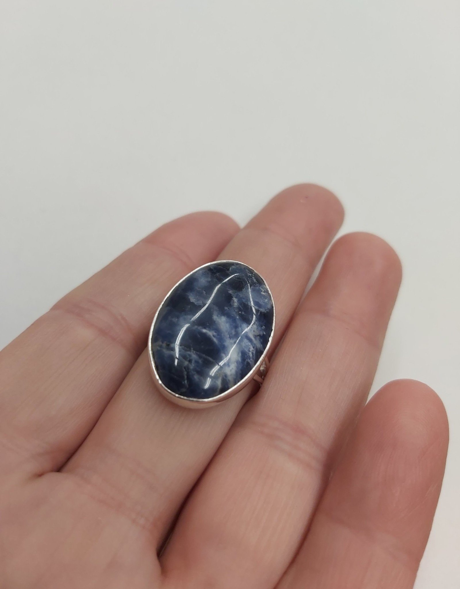 Sodalite Ring - Size 9 Sterling Silver