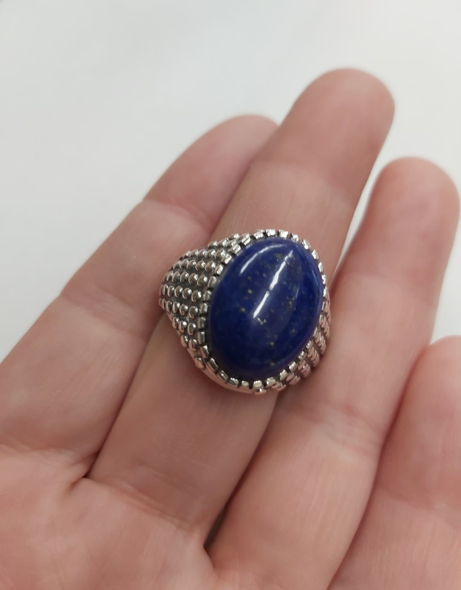 Lapis Lazuli Men's Ring - Size 12 Sterling Silver