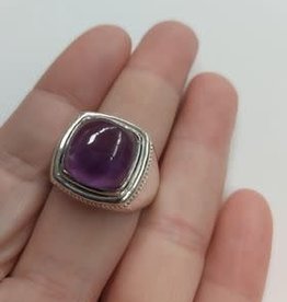 Amethyst Men's Ring C  - Size 12 Sterling Silver