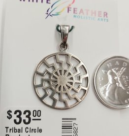 Tribal Circle Pendant Sterling Silver