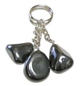 Tumbled Stone Keychains - Hematite