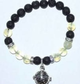 Aromatherapy Tree of Life Bracelet Prehnite & Lava